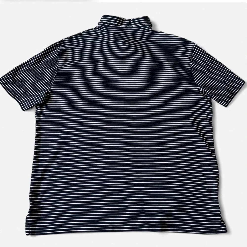 Polo Ralph Lauren Striped Polo Shirt XL Navy White Classic Preppy Minimalist - Picture 4 of 8